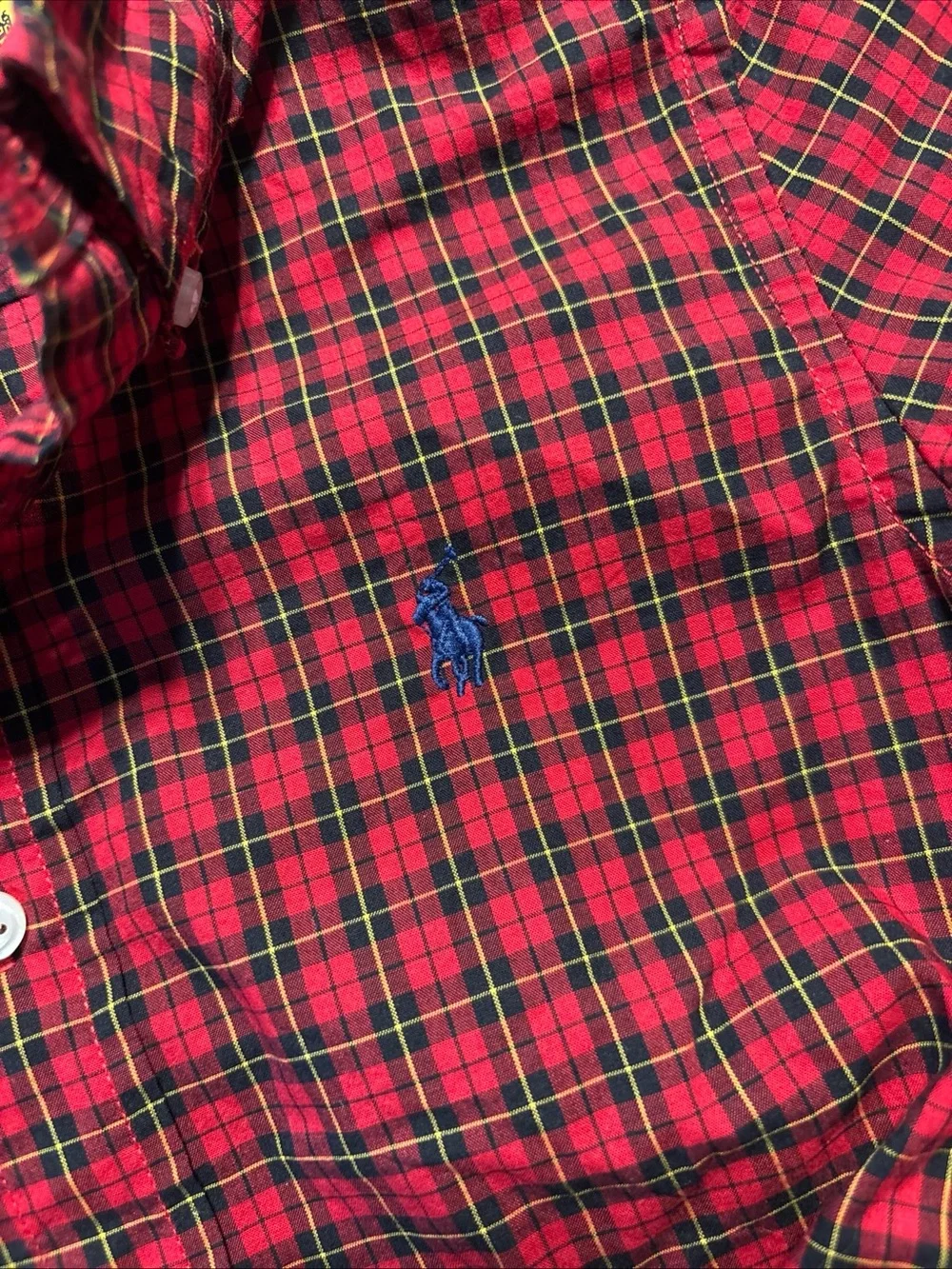 Ralph Lauren boys Red & Green Plaid Button-Down Shirt